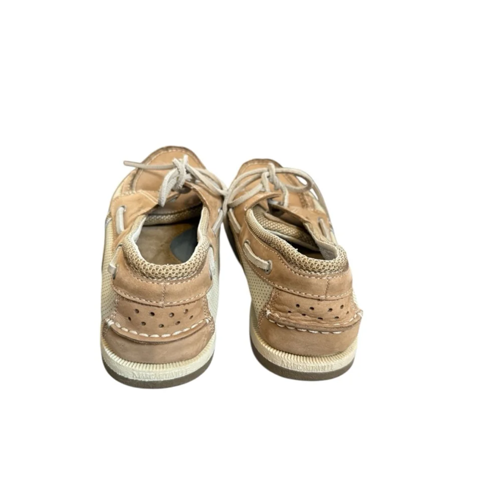Margaritaville Tan Leather Boat Shoes Size 11
